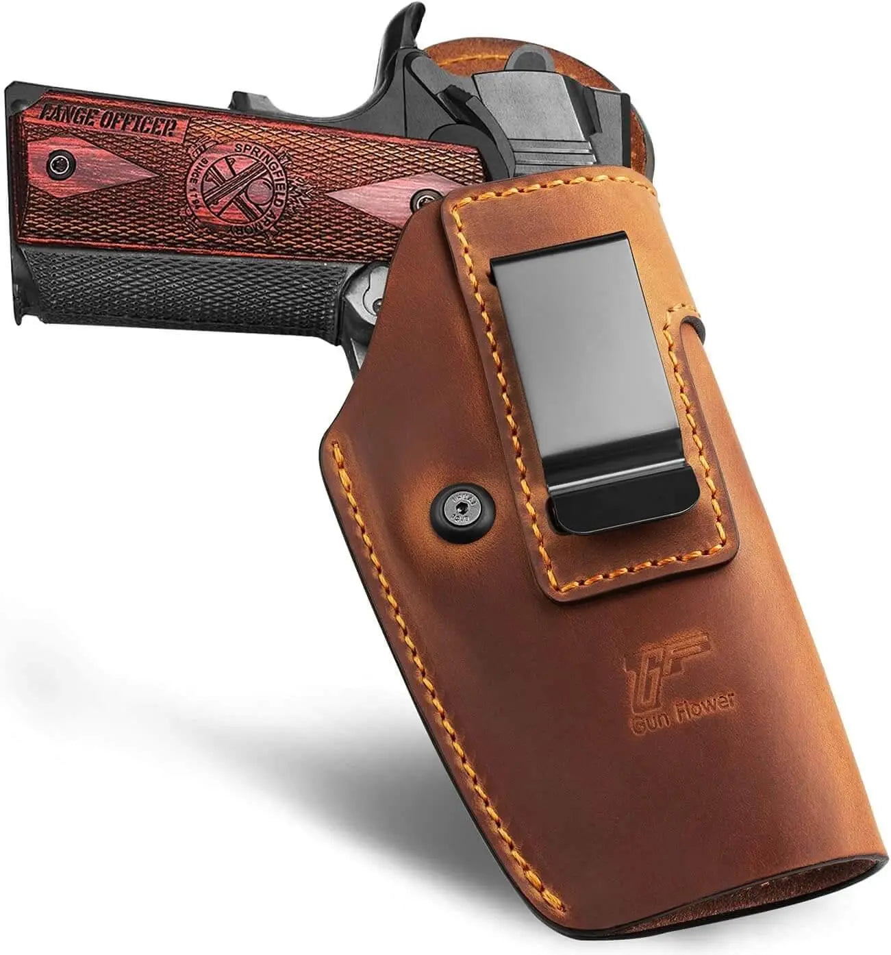 Defender Leather Universal IWB Holster Fits Most 1911 Series– Left & Right-Hand Gun & Flower
