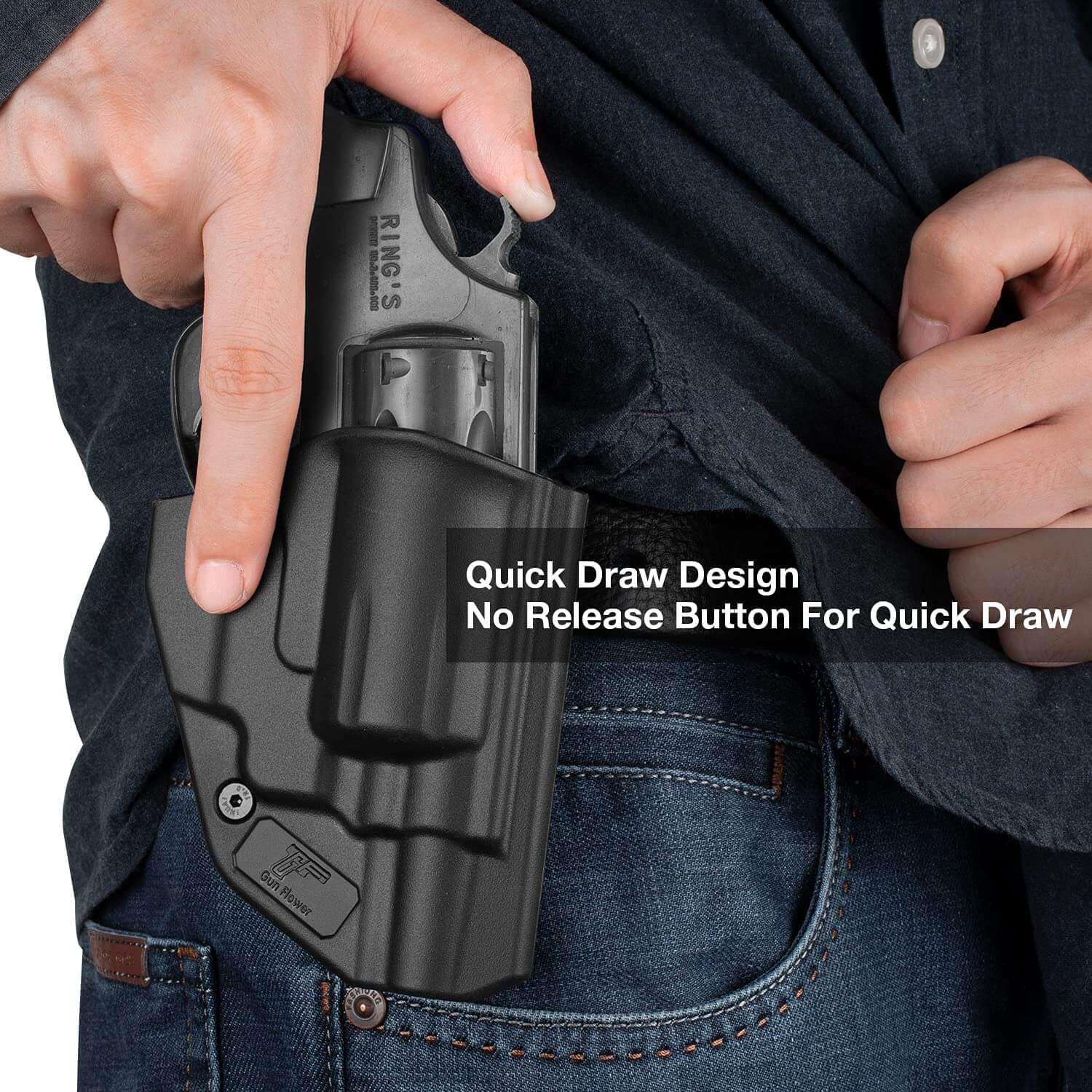 Smith & Wesson J Frame 637 642 638 437 442 2" Fast Draw Paddle Holster | Gun & Flower Gun & Flower