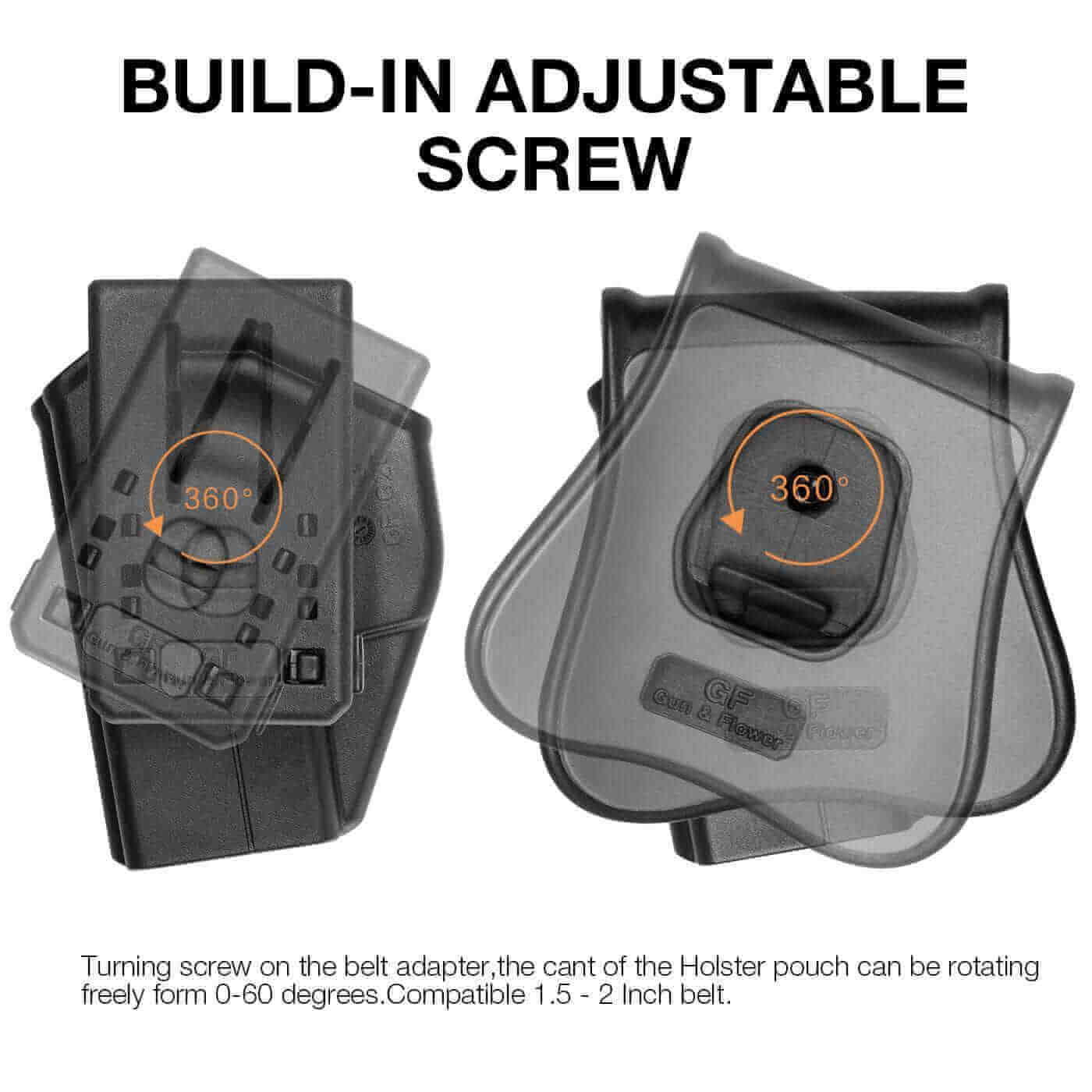 Polymer OWB Holster for Taurus G2C Taurus G3C Taurus G3C TORO Taurus PT111 Millennium G2 Taurus PT140 Millennium G2 with 1 pcs Paddle and 1 Pcs Belt Clip Gun & Flower