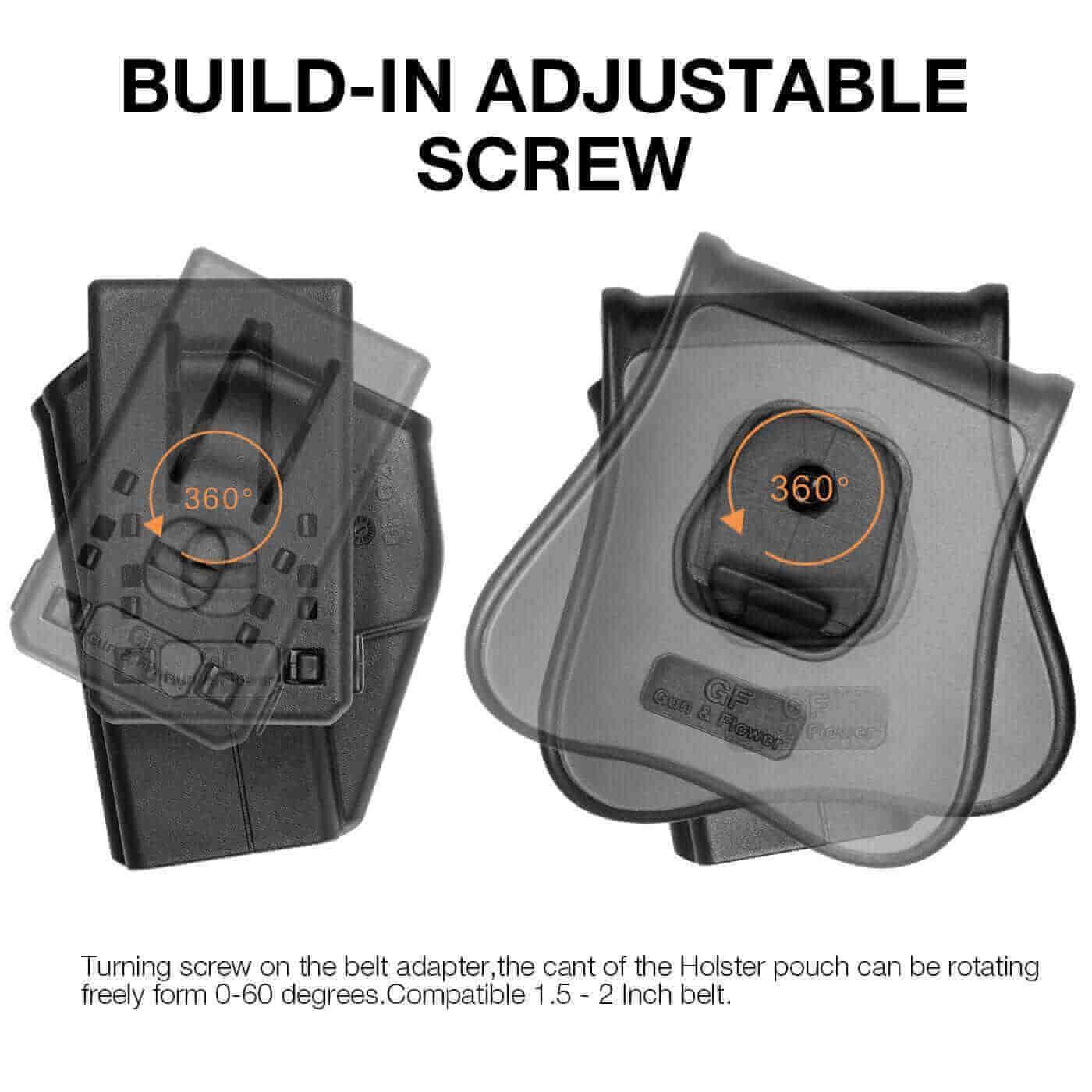 Universal Double Stack Mag Pouch Holster for 9mm/.40 with Paddle & Molle Adapter Gun & Flower