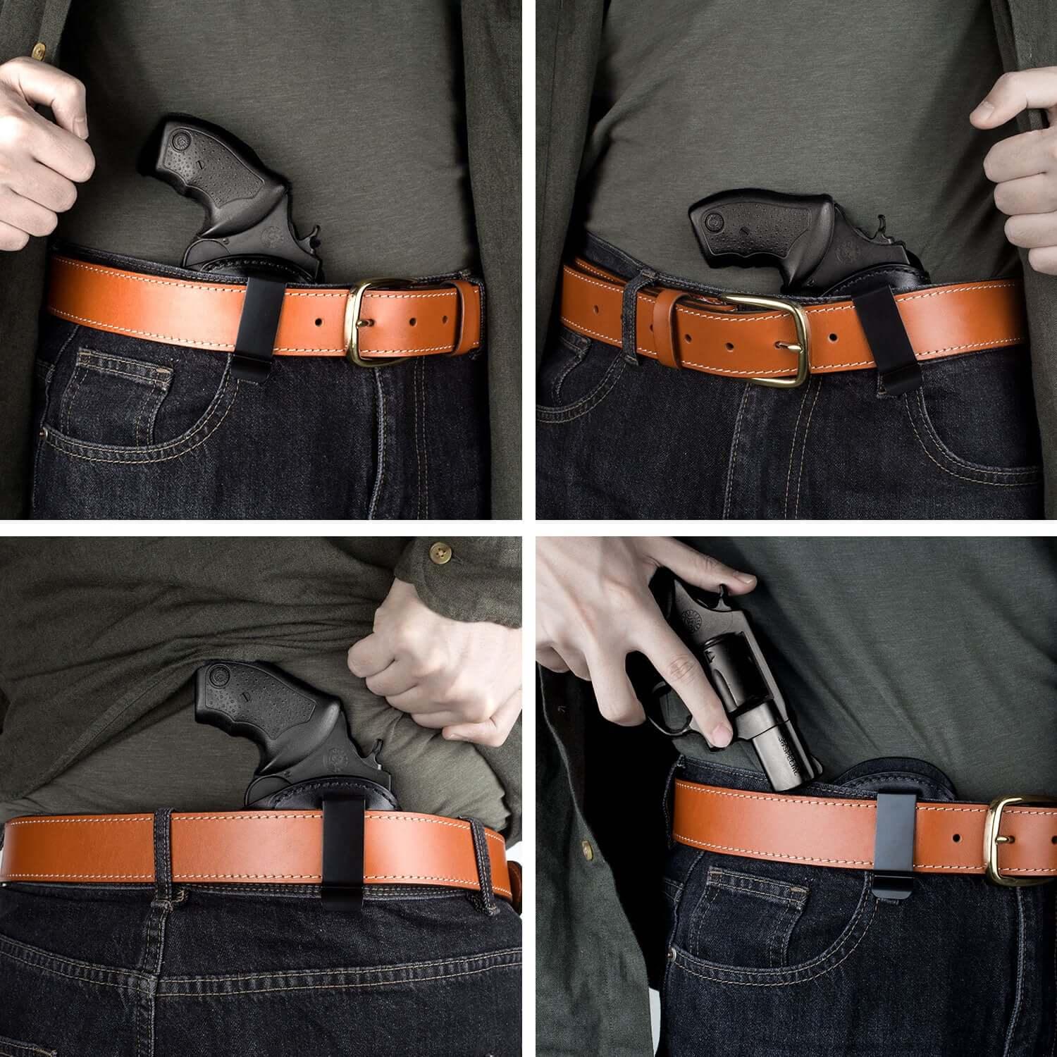 Full Grain Leather IWB Holster for J-Frame & .38 Special Revolvers Gun & Flower