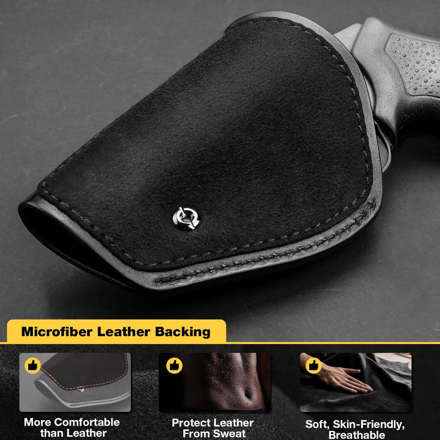 Full Grain Leather IWB Holster for J-Frame & .38 Special Revolvers Gun & Flower