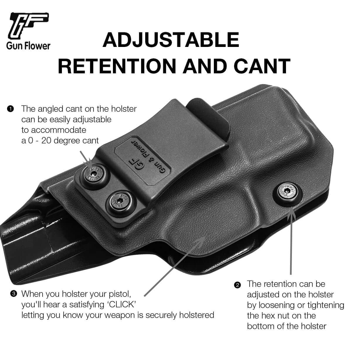 Kydex IWB Holster for Springfield XD-S XDS 3.3" 9mm/.40S&W/.45 ACP Appendix Cross Draw Concealed Carry Belt Clip Holsters | Gun & Flower Gun & Flower