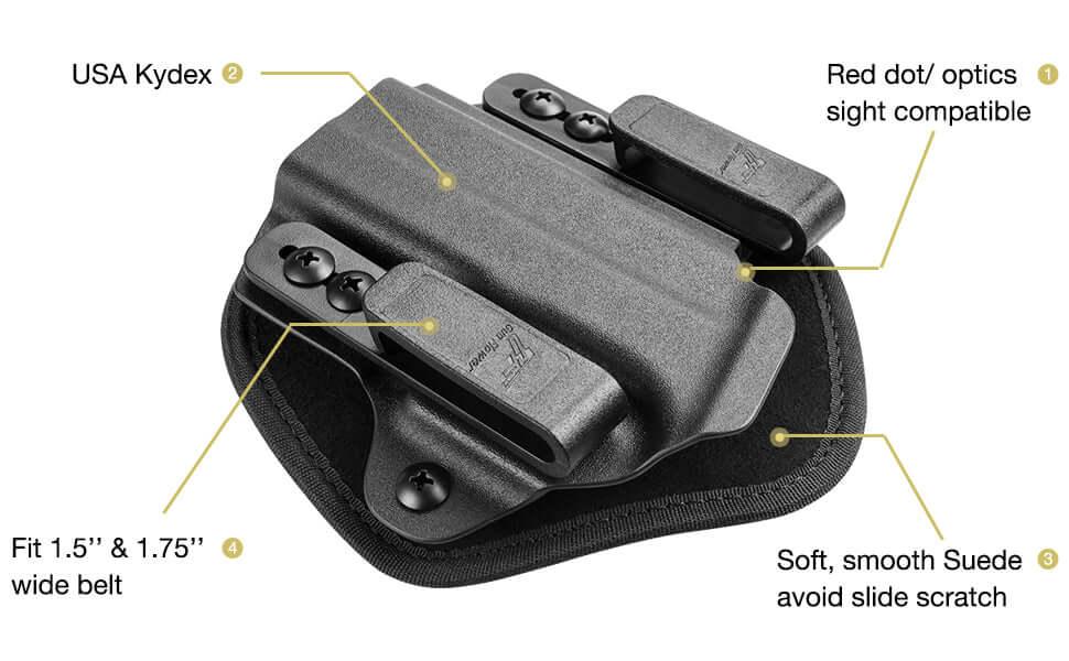 Universal Hybrid Kydex&Nylon IWB Holster Fits 150 Pistols for Men/Women Concealed Carry | Left Handed Gun & Flower