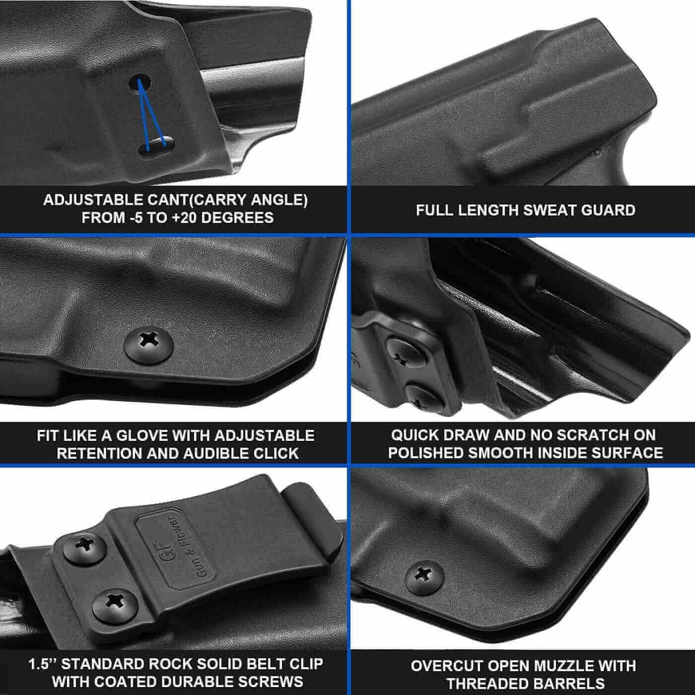 Gun & Flower IWB Kydex Holster Right Smith & Wesson M&P Bodyguard 380 IWB Kydex Holster