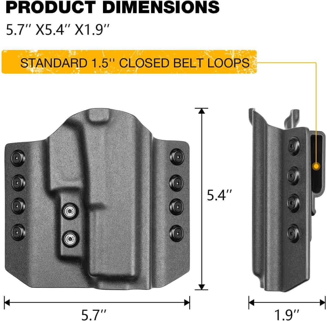 Gun & Flower Kydex OWB Holster Gun&Flower OWB Kydex Holster for Glock 17 Glock 19 Adjustable Retention