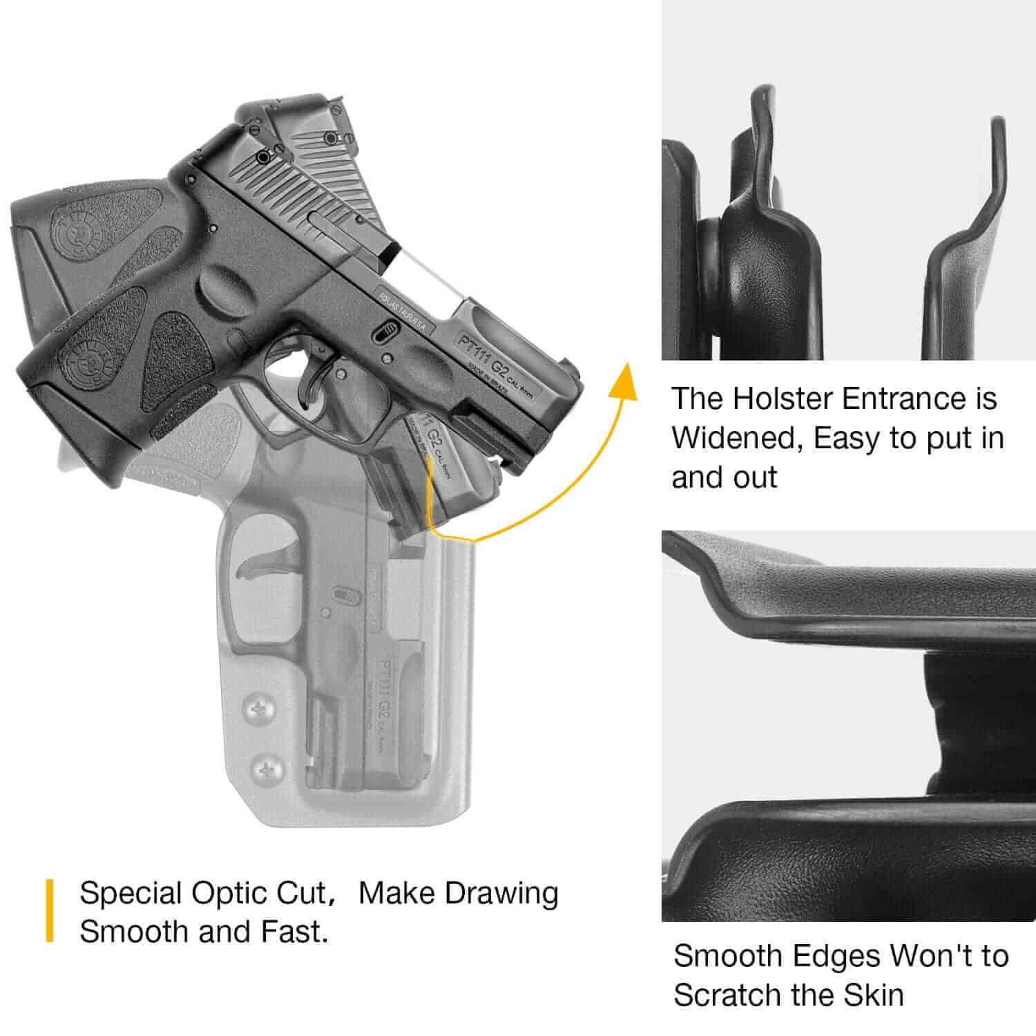 Gun & Flower Kydex OWB Holster Kydex OWB Holster for Taurus G2C/G3C/Millennium G2 PT111/PT140