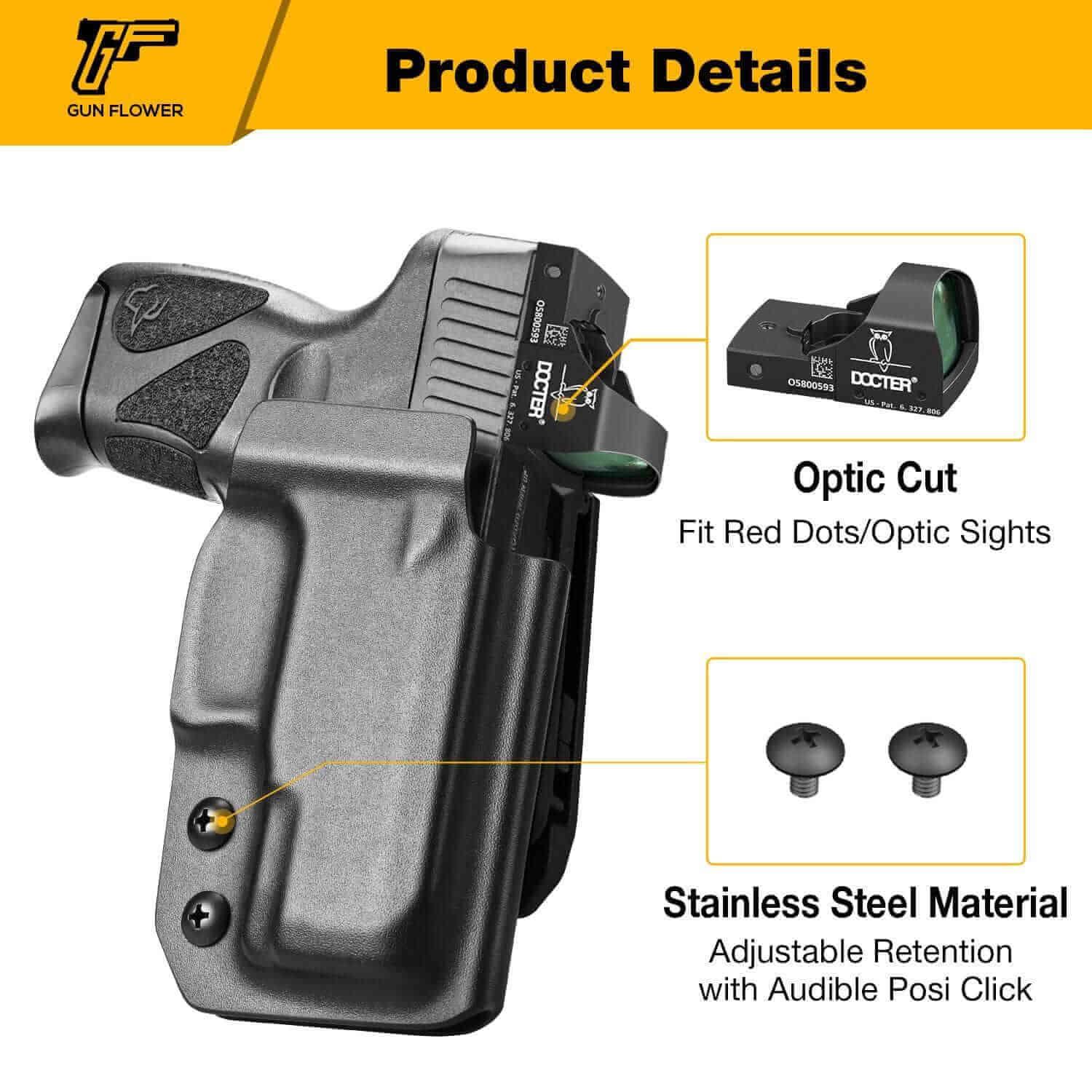 Gun & Flower Kydex OWB Holster Kydex OWB Holster for Taurus G2C/G3C/Millennium G2 PT111/PT140
