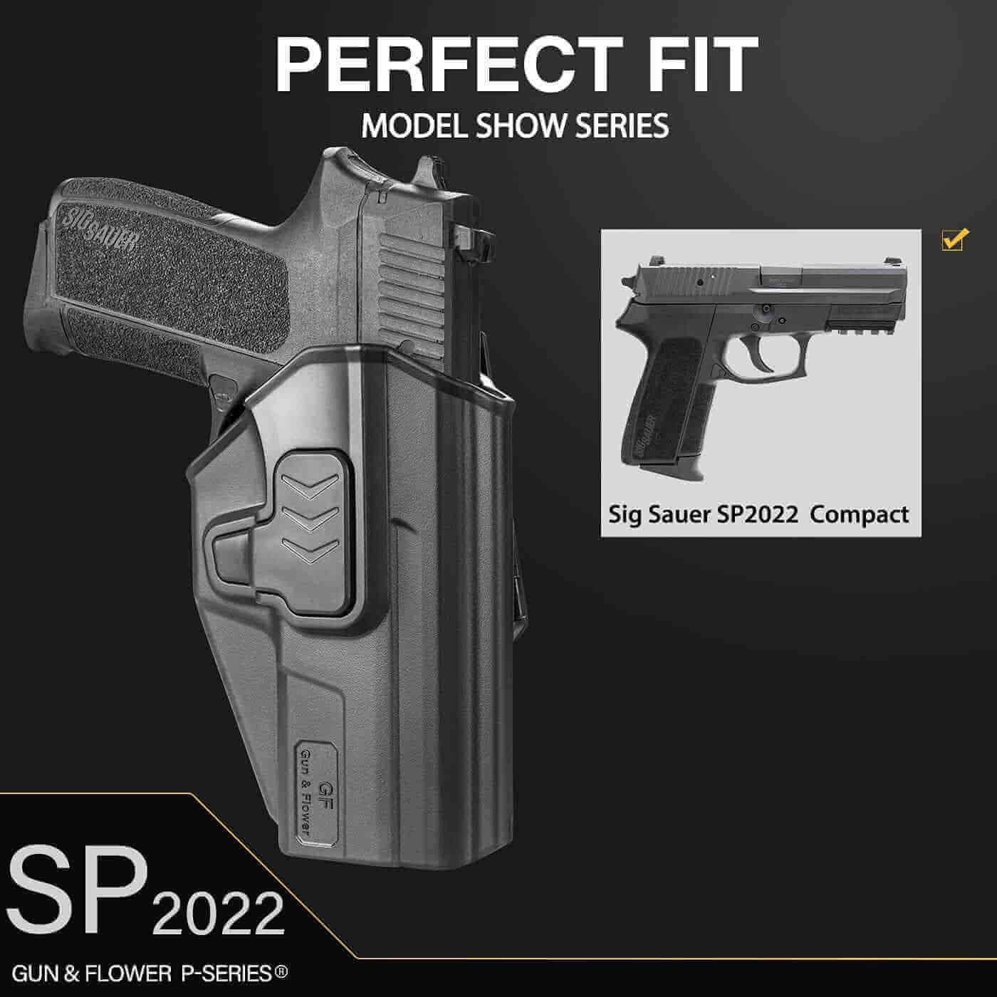 Gun & Flower OWB Clip Polymer Holster Right Sig Sauer SP2022 OWB Polymer Holster