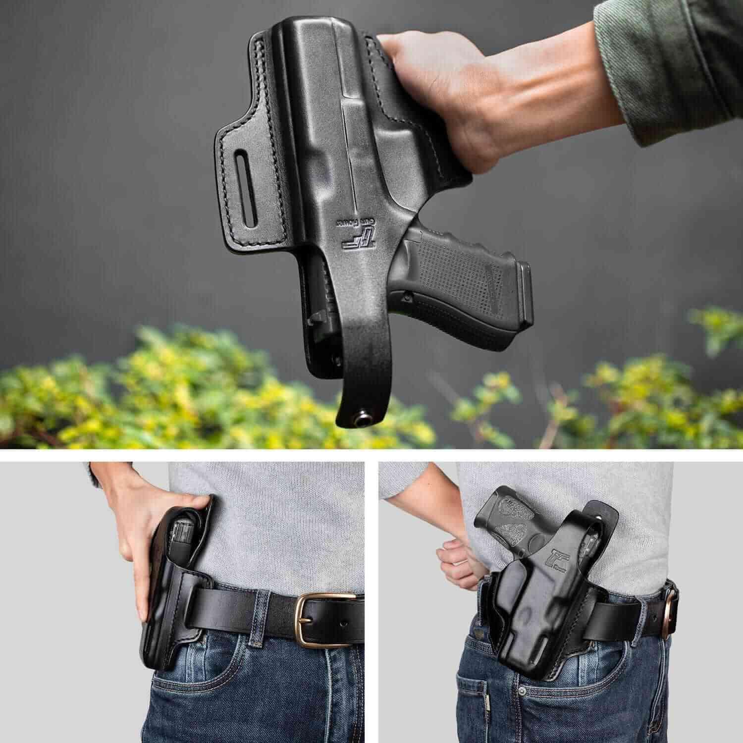 Gun & Flower OWB Leather Holster OWB Holster For Taurus G2C G3C PT111 PT140 | Full Grain Leather Holster