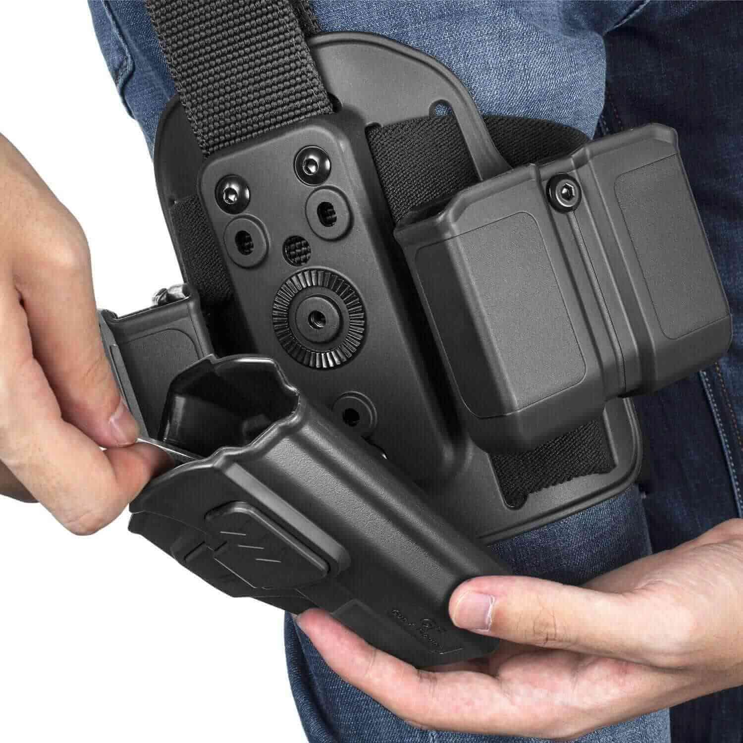 Gun & Flower Platform Drop Leg Platform Polymer Drop Leg Panel Attachments for Holsters and Magazine Pouches