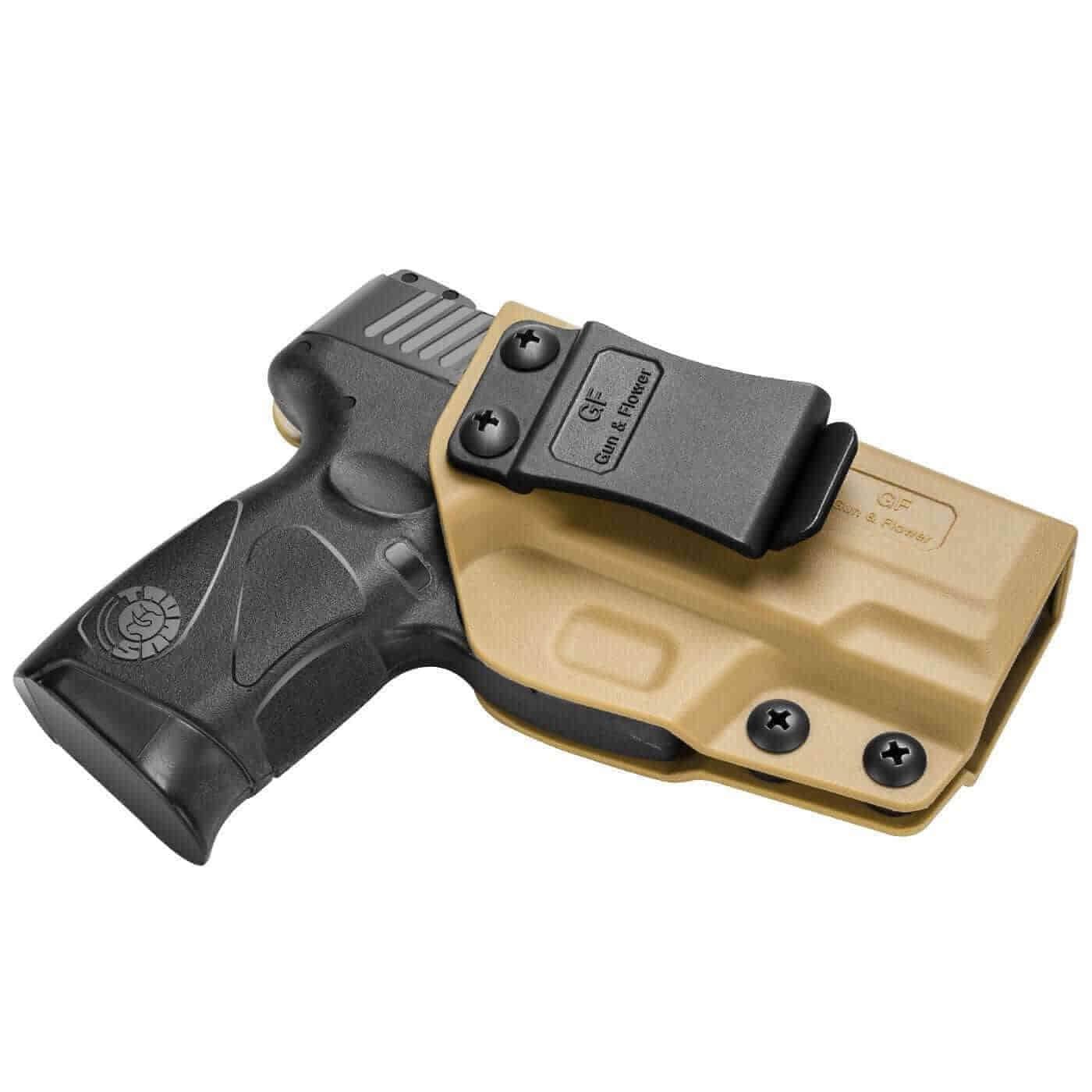 Gun & Flower Polymer IWB Holster Right Taurus G2C/G3C/ Taurus Millennium G2 PT111/PT140 Polymer IWB Holster in Tan