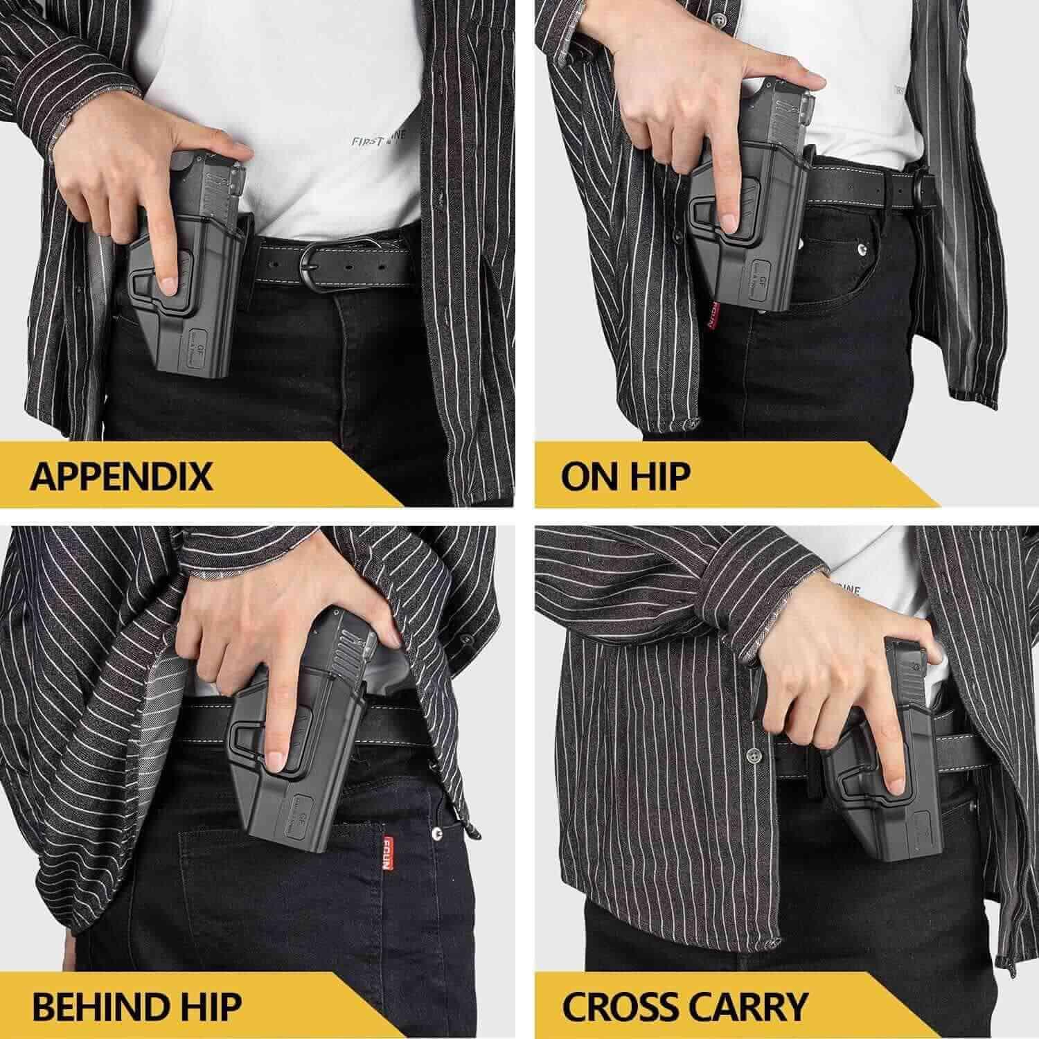 Gun & Flower Polymer OWB Holster Right CZ P07/P09 Polymer OWB Paddle Holster Right Hand