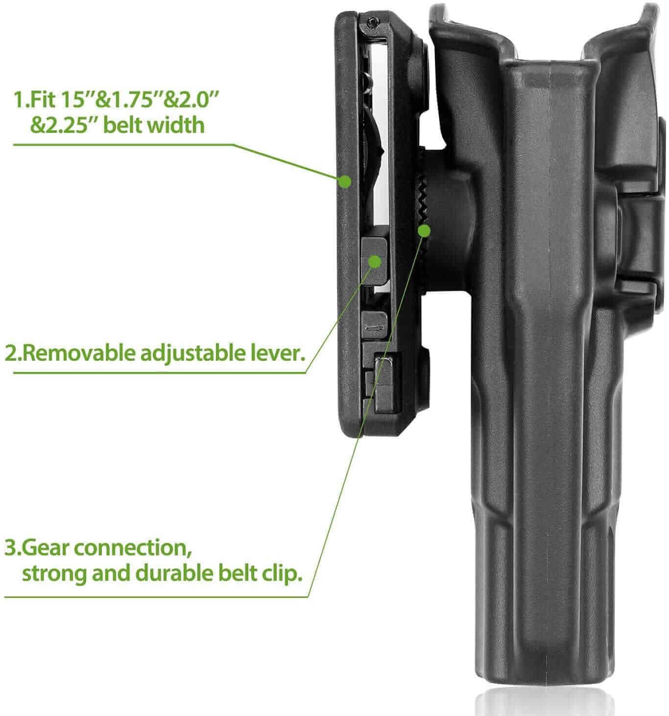 Gun & Flower Polymer OWB Holster Right CZ 75B Polymer OWB Belt Holster