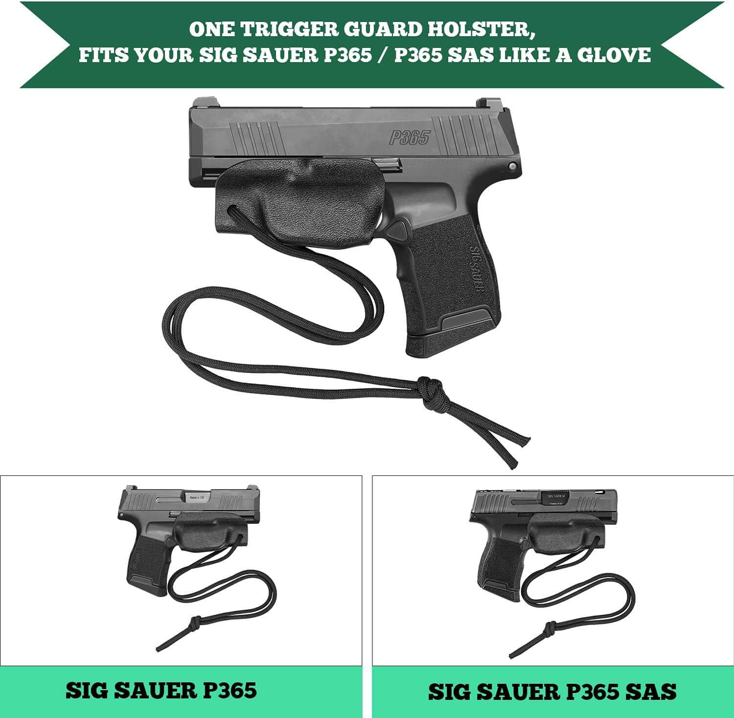 Kydex Trigger Guard Holster w/ Paracord, Glock19/43,Taurus G2C/G3C, Sig P365, Hellcat, Ruger, S&W Gun & Flower
