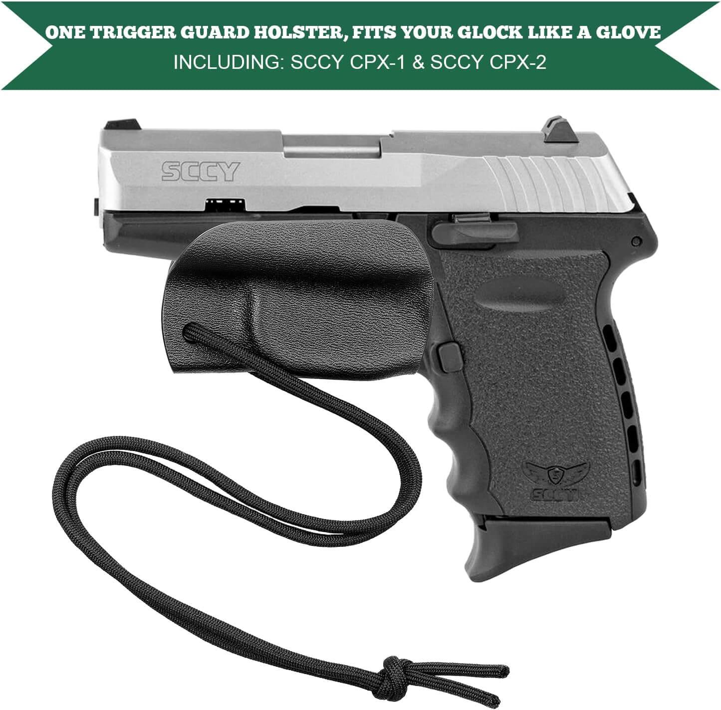 Kydex Trigger Guard Holster w/ Paracord, Glock19/43,Taurus G2C/G3C, Sig P365, Hellcat, Ruger, S&W Gun & Flower