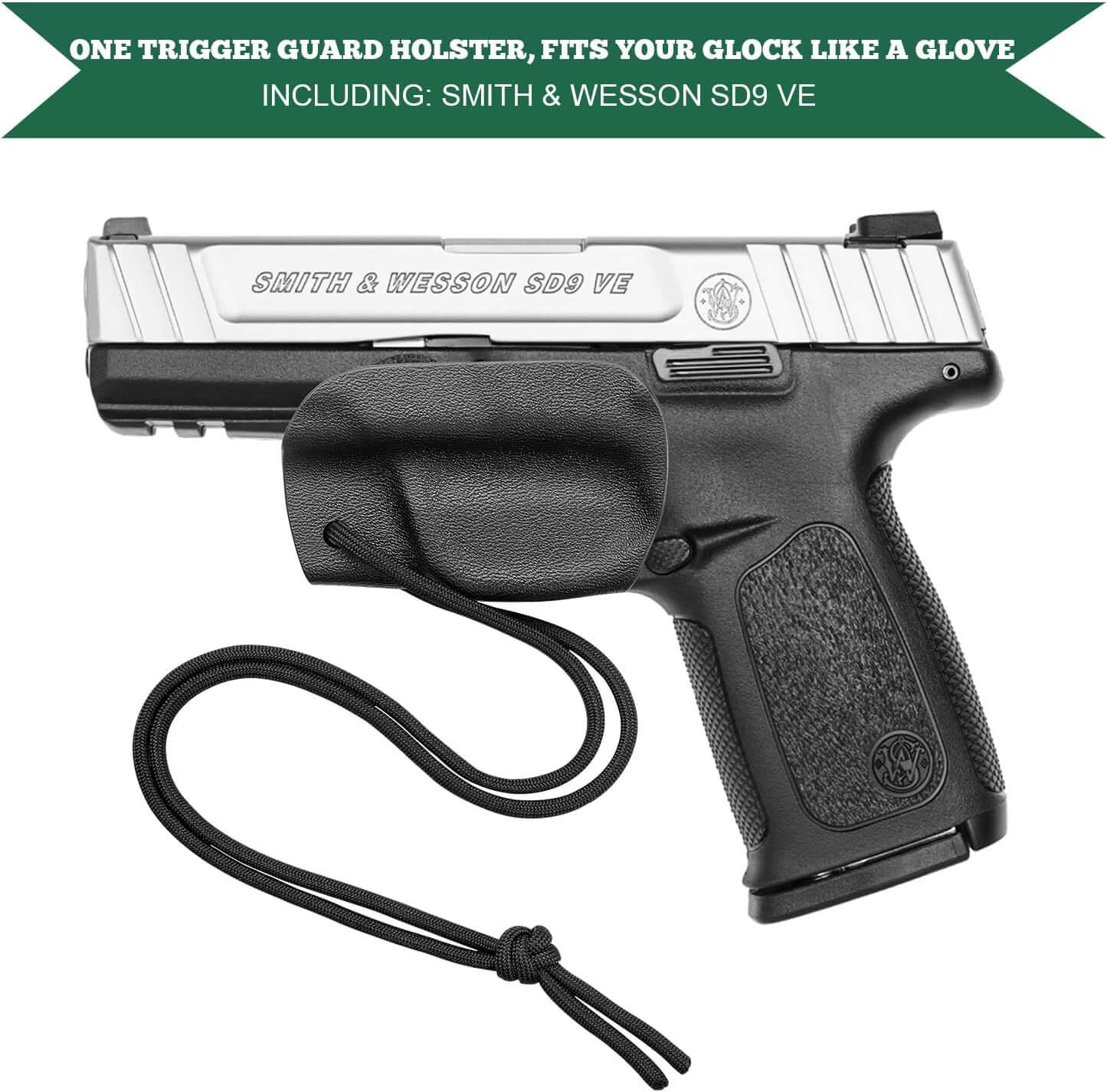 Kydex Trigger Guard Holster w/ Paracord, Glock19/43,Taurus G2C/G3C, Sig P365, Hellcat, Ruger, S&W Gun & Flower