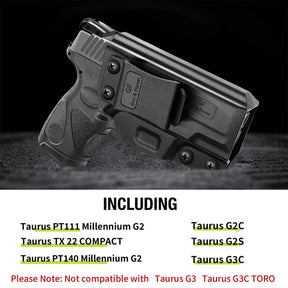 Taurus G2C Taurus G2S Taurus G3C Taurus PT111 Millennium G2 Taurus PT140 Millennium G2 Taurus TX 22 COMPACT IWB Polymer Holster  | Gun & Flower