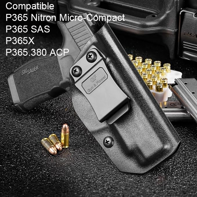 Sig Sauer P365 P365 SAS P365X P365.380 ACP IWB Kydex Holster | Gun & Flower