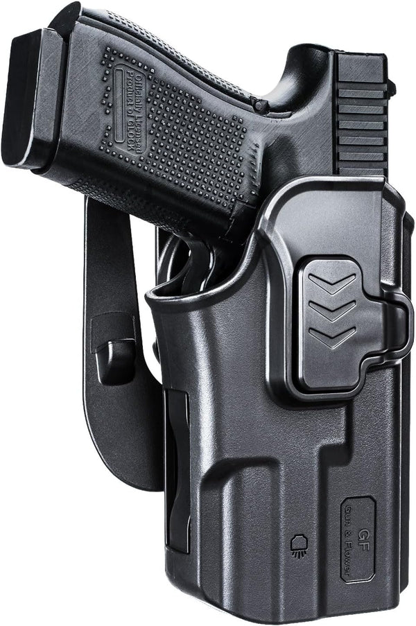 OWB Holster Fit Glock 19/19X/44/45 (gen 1-5) & Glock 23/32 (gen 3-4) with Streamlight TLR8/TLR8A, Outside Waistband Holster|Gun & Flower