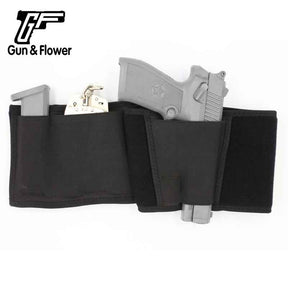 Portable Gun Belts Holster, Black Neoprene Belly Band, Tactical Gun Holster Waist Belt for Concealed Carry