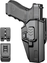 GUN & FLOWER OWB Holster Fits Glock 17 Gen 3-5, Glock 22/31 Gen 3-4, Glock 44/45, Outside Waistband Carry Belt Clip w/Molle Adapter, Level II Index Finger Release, 360 Degrees Adjustable, Right Hand