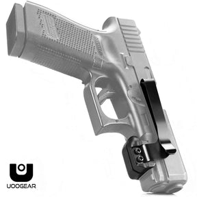 UOOGEAR Universal Rail Gun Clip, Low Profile Concealed Carry Gun Clip Fit: Gun w/Rail 1.31 Inch and Plus