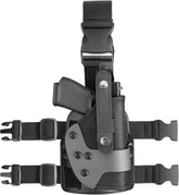 Universal Adjustable Drop Leg Holster - Fits Glock 17 19 22 23 26 Gen3-5, Taurus G2C G3C G3 XL, Beretta 92FS PX4 APX, M&P 9MM Compact, Canik TP9 SF Elite, CZ P07 P09 P10C | Tactical Thigh Platform (No Optic)