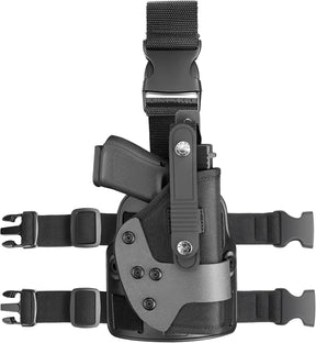Universal Adjustable Drop Leg Holster - Fits Glock 17 19 22 23 26 Gen3-5, Taurus G2C G3C G3 XL, Beretta 92FS PX4 APX, M&P 9MM Compact, Canik TP9 SF Elite, CZ P07 P09 P10C | Tactical Thigh Platform (No Optic)