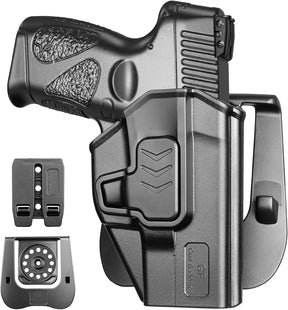 GUN & FLOWER OWB Paddle Holster Fits Taurus G2C/G3C, Taurus Millennium G2 PT111/PT140, Outside Waistband Carry Paddle w/Molle Adapter, Level II Index Finger Release, 360 Degrees Adjustable, Right Hand