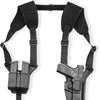 Universal Shoulder Holster, Level II Index Finger Release Gun Holster + Universal Double Mag Pouch, Fits Most Full Size&Compact Pistols, Right Hand