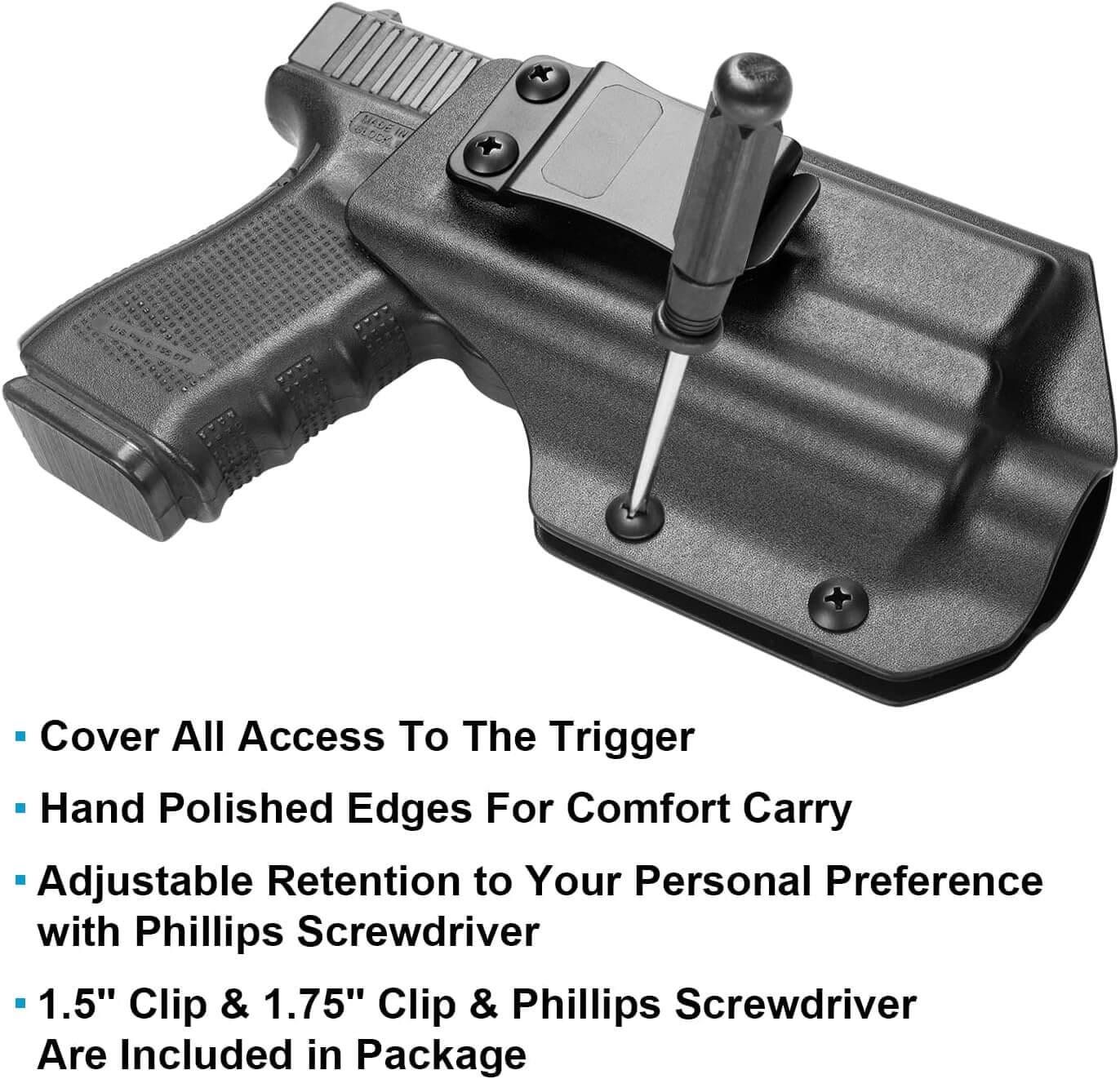 Glock 19/19X/23/32/45 Olight Baldr Mini Holster, Right Hand, Adjustable Retention