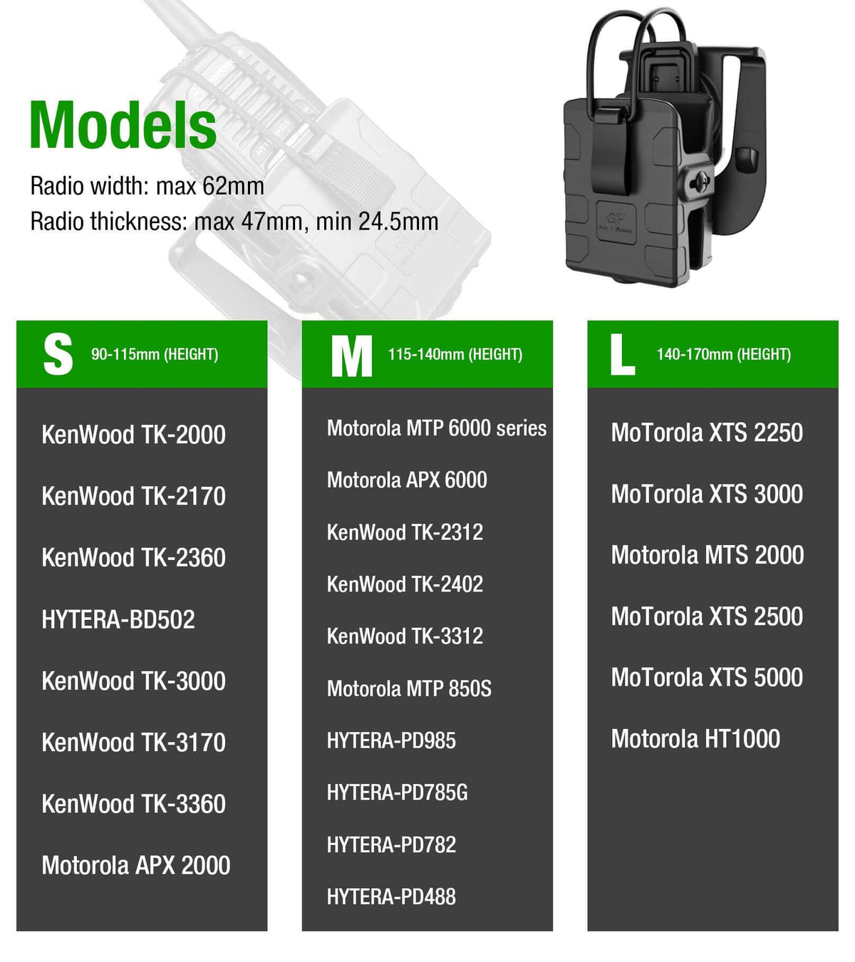 Tactical Radio Holster for Two-Way Walkie Talkies, Radio Pouch for Motorola, Kenwood, HYTERA Many Types, Law Enforcement Accessories|Gun & Flower