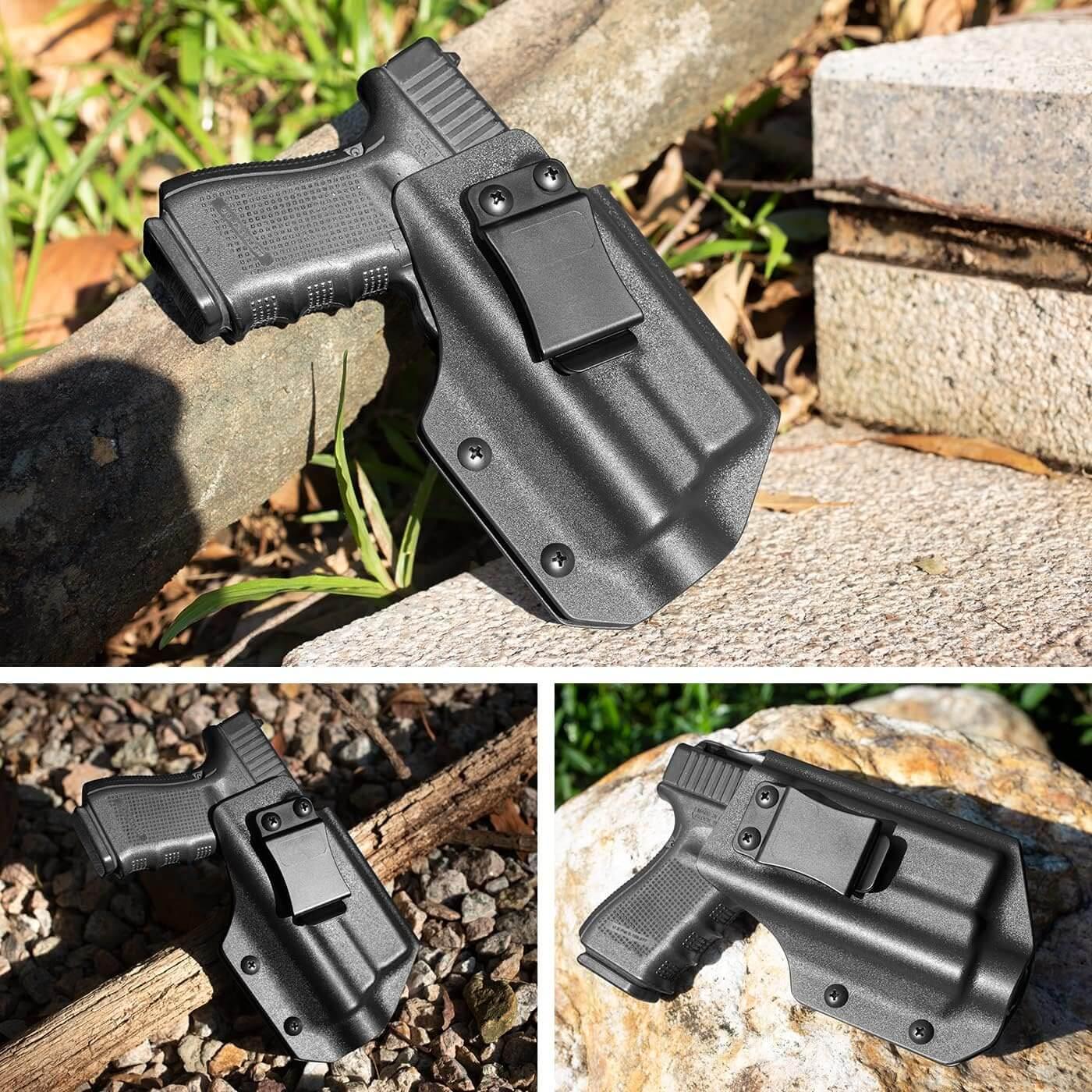 IWB Kydex Holster for Glock 19 19X 23 32 45 w/ Streamlight TLR1 -Optic Ready, Adj. Retention, Fit 1.5 & 1.75'' Wide Belt, Right Hand | Gun & Flower