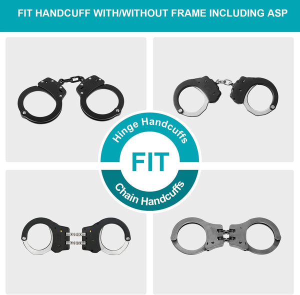 Polymer Handcuff Case Fit ASP Cuffs Hinged Handcuffs Chain Handcuffs | Law Enforcement Handcuff Holder, Fit 1.5'' 1.75'' 2.0'' Duty Belt