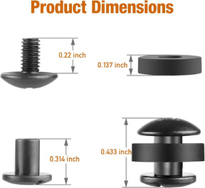 24 Sets Black Chicago Screws for DIY Kydex/Leather Holsters, Clips & Knife Sheaths - Includes Phillips Truss Heads, Slotted Fasteners & Rubber Spacers | Secure Fit, Anti-Loosening