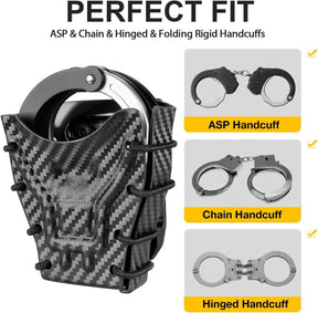 Carbon Fiber Kydex Handcuff Case/holster/holder fit 1.5" 1.75" 2.0 and 2.25'' Belt | Gun & Flower