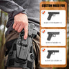 Level III Holster for Glock 19/17 Drop Leg Holster, Duty Leg Holster for Glock 17/19/31/32(Gen 1-5), G22/G23(Gen 1-4), G19X, 44, 45, Thigh Holster, Fit 1.5, 1.75, 2.0'' Duty Belt, Adj. Ride Height|Gun &Flowers