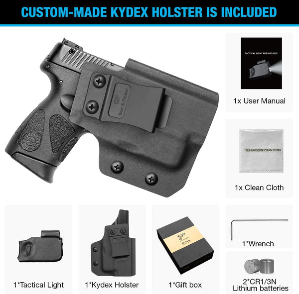 Taurus G2C/G3C Pistol Light, 150 Lumens, also Fit PT111 / PT140, Package Includes a Kydex Holster | Gun&Flower
