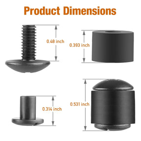 12 Sets Black Chicago Screws for DIY Kydex/Leather Holsters, Clips & Knife Sheaths - Includes Phillips Truss Heads, Slotted Fasteners & Rubber Spacers | Secure Fit, Anti-Loosening