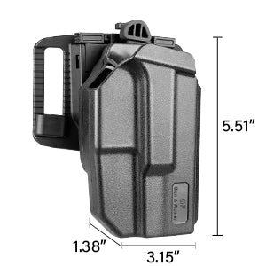 Glock 19 Holster, Level II Retention OWB Holster for Glock19 19X 32 44 45(Gen 3 4 5) 丨Glock23(Gen 3 4), Belt Loop Attachment, Outside Waistband Carry,  Thumb Release,right hand|Gun & Flower