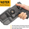 Glock 17/31(Gen 1-5),Glock 22(Gen 1-4) Thumb Release Polymer OWB Paddle Holster Right Hand| Gun & Flower