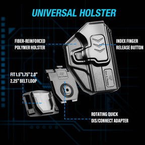 Level II Retention OWB Holster for SD9VE/40VE, Belt Loop Attachment, Quick Mounting/Dismounting