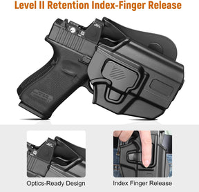 Universal OWB Holster for Compact and Subcompact Pistols, Fit Glock 19/26/43/ 43X/43X Mos, Hellcat pro,Taurus G2C, PSA Dagger Compact and More, Index Finger Release, Right Hand
