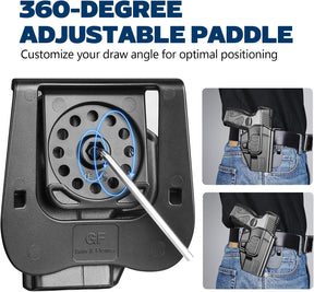 GUN & FLOWER OWB Paddle Holster Fits Taurus G2C/G3C, Taurus Millennium G2 PT111/PT140, Outside Waistband Carry Paddle w/Molle Adapter, Level II Index Finger Release, 360 Degrees Adjustable, Right Hand