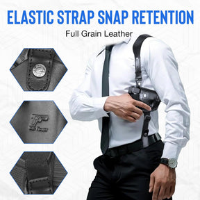GUN & FLOWER Universal Leather Shoulder Holster Compatible with Glock 17/19/22/23, 1911, Taurus G2C/G3C, M&P 9, Sig P220/P226, 92FS, Right Hand