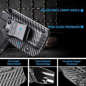 Hellcat Carbon Fiber Texture IWB Kydex Holster, Fit Hellcat 3" Micro-Compact 9mm Pistol, Right Hand | Gun & Flower