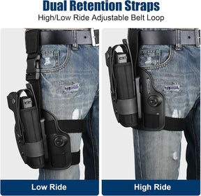 Double Stack Magazine Pouch for Glock 17/19/19X, Sig P320/P365, M&P, Taurus G2C – Fits 9mm/.40 Mags, Belt & MOLLE Compatible, with Removable Retention Strap, Green Polymer Mag Carrier