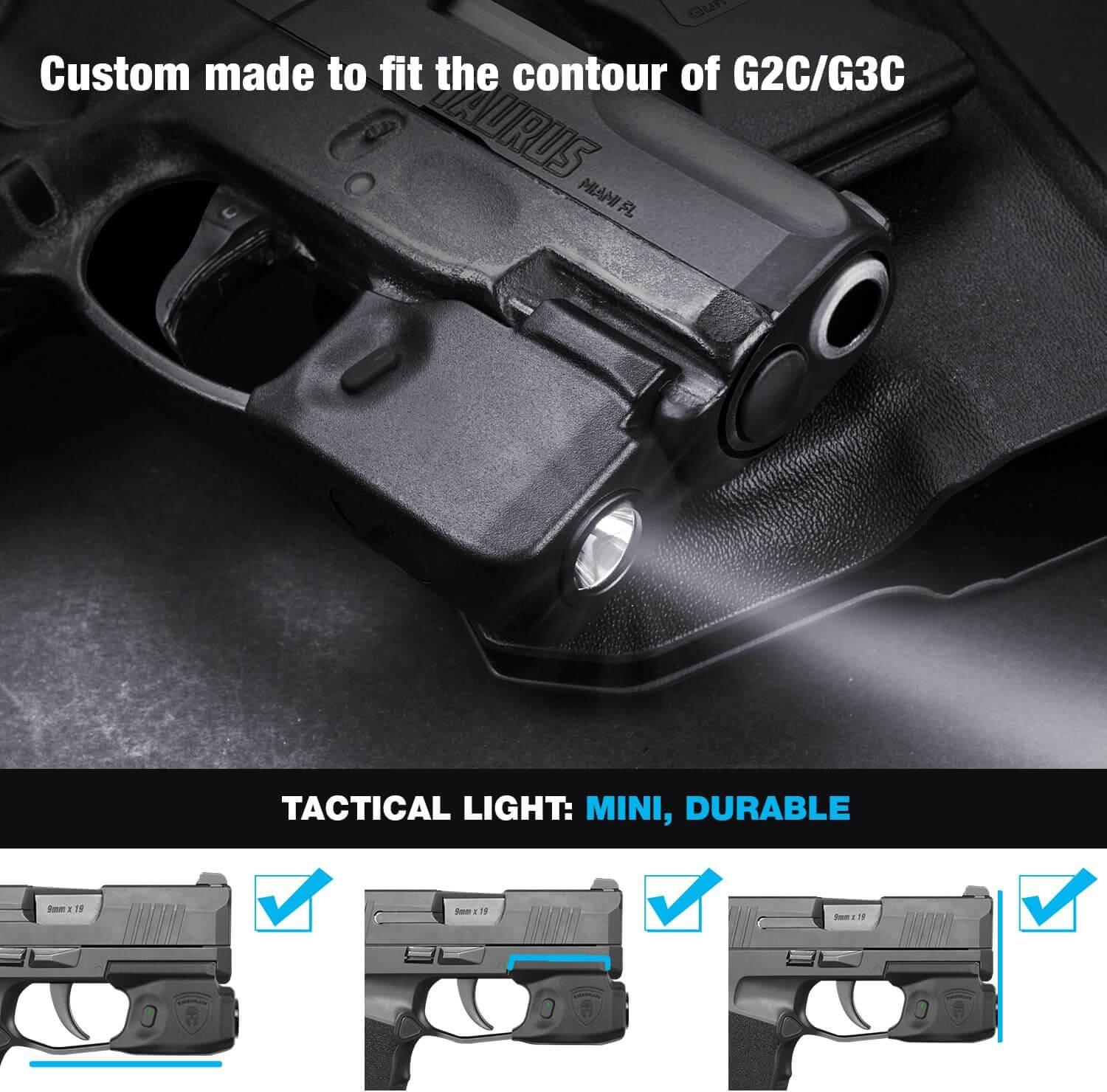 Taurus G2C/G3C Pistol Light, 150 Lumens, also Fit PT111 / PT140, Packa ...