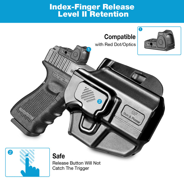 Universal Holster for Sub-Compact Pistol, OWB Holster Fits Glock 43X MOS, G43X, Sig P365 XMacro P365XL P365, Taurus G3C G2C GX4, SCCY CPX 2 Gen3, Hellcat Pro, Ruger Security 9 SR9, Level II Retention|Gun & Flower